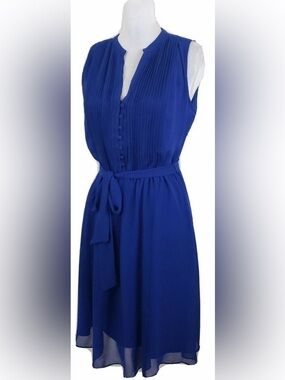 Roz & Ali Royal Blue Sleeveless Midi Dress Sz 18